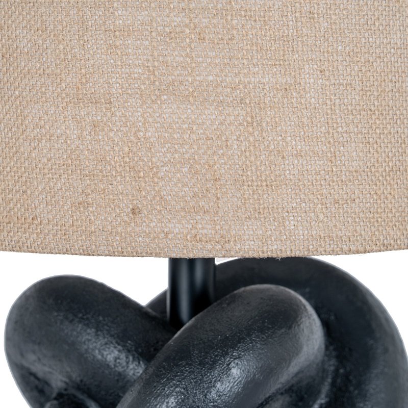 Black Knot Table Lamp With Hessian Shade - Lamps - British D'sire