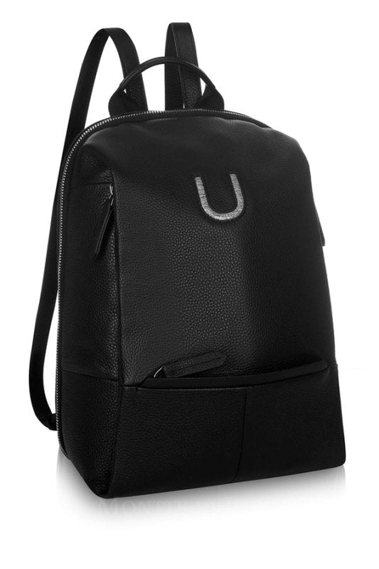 Black Leather Backpack – Modern Minimalist Design - British D'sire