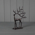 Black Metal Reindeer Dimensions: 26.0cm (W) x 7.0cm (D) x 39.0cm (H) - Figurines - British D'sire