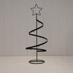Black Metal Spiral Tree Ornament with Star Topper - Christmas Decor - British D'sire