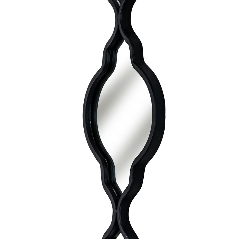 Black Quarterfoil Decorative Hanging Mirror - Mirror - British D'sire
