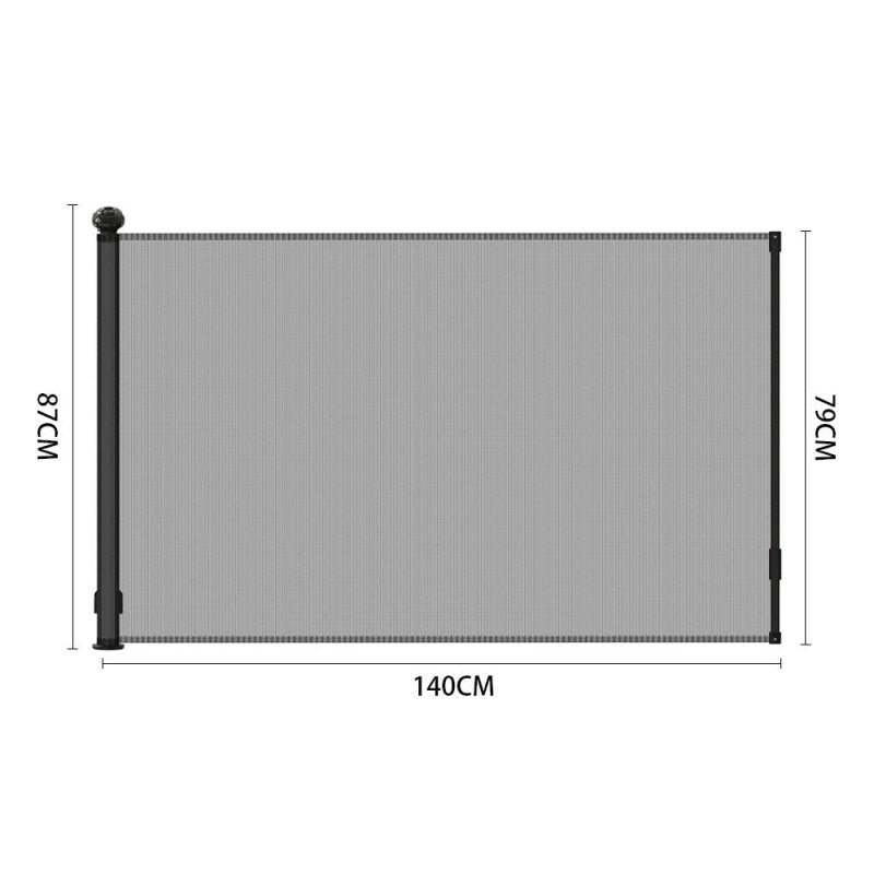 Black Retractable Safety Gate for Kids and Pets - Safety Gate - British D'sire