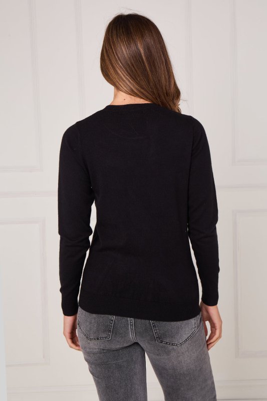 Black Sequin “NOEL” Christmas Jumper – Festive Embellished Knit - Jumper - British D'sire