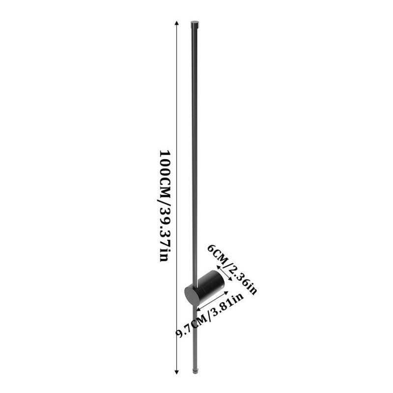 Black Warm Light LED Straight Wall Light 100cm - Wall Light - British D'sire