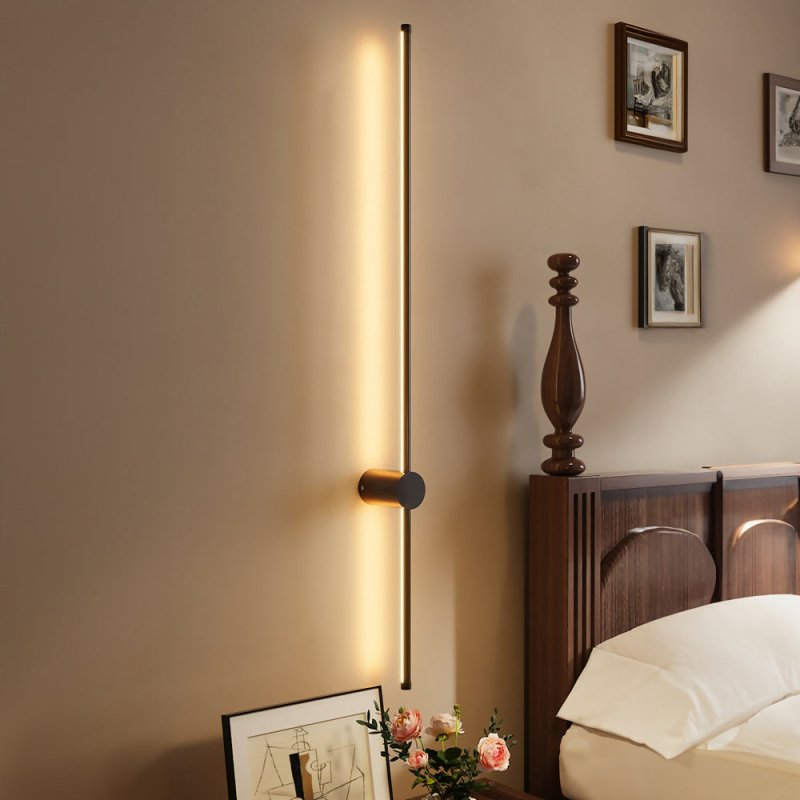 Black Warm Light LED Straight Wall Light 100cm - Wall Light - British D'sire