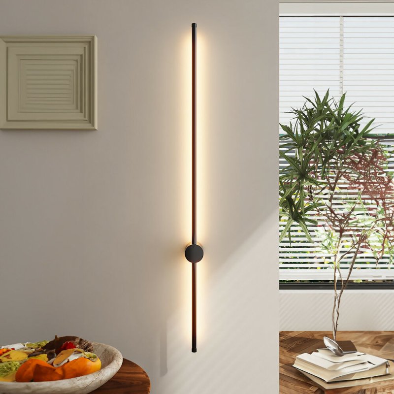 Black Warm Light LED Straight Wall Light 100cm - Wall Light - British D'sire