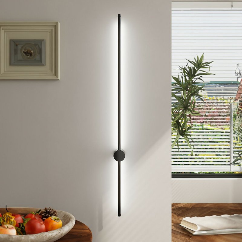 Black White Light LED Straight Wall Light 100cm - Wall Light - British D'sire