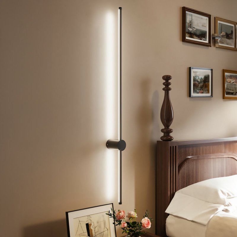 Black White Light LED Straight Wall Light 100cm - Wall Light - British D'sire