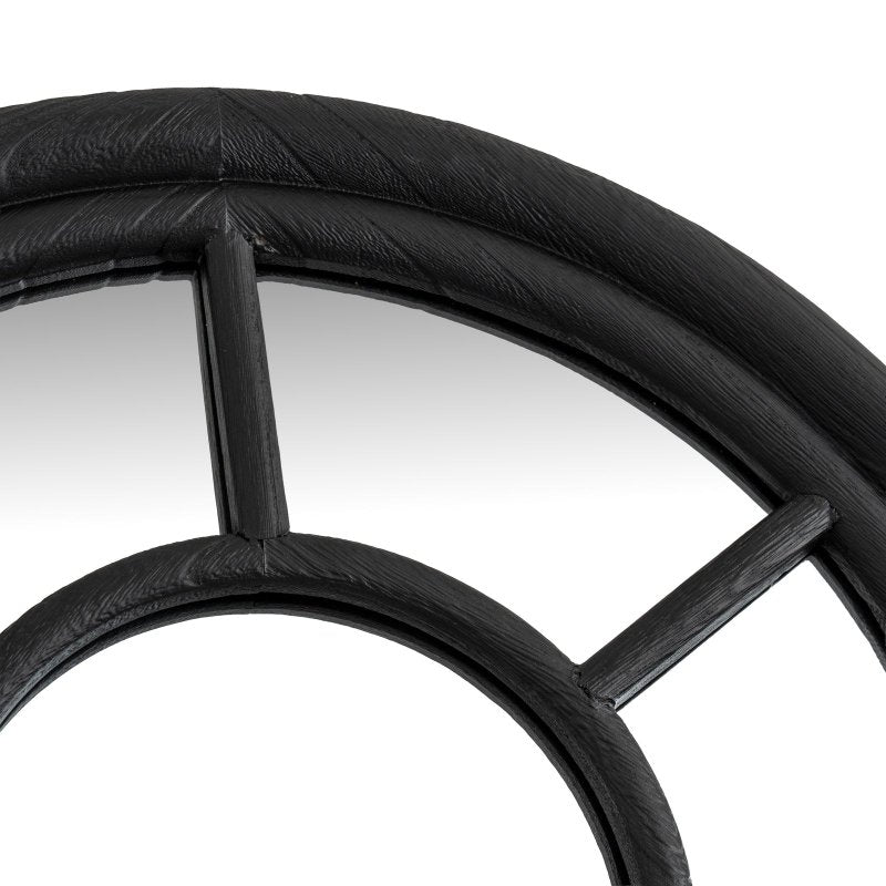 Black Wood Tall Arched Window Mirror - Mirror - British D'sire