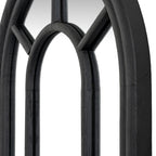 Black Wood Tall Arched Window Mirror - Mirror - British D'sire