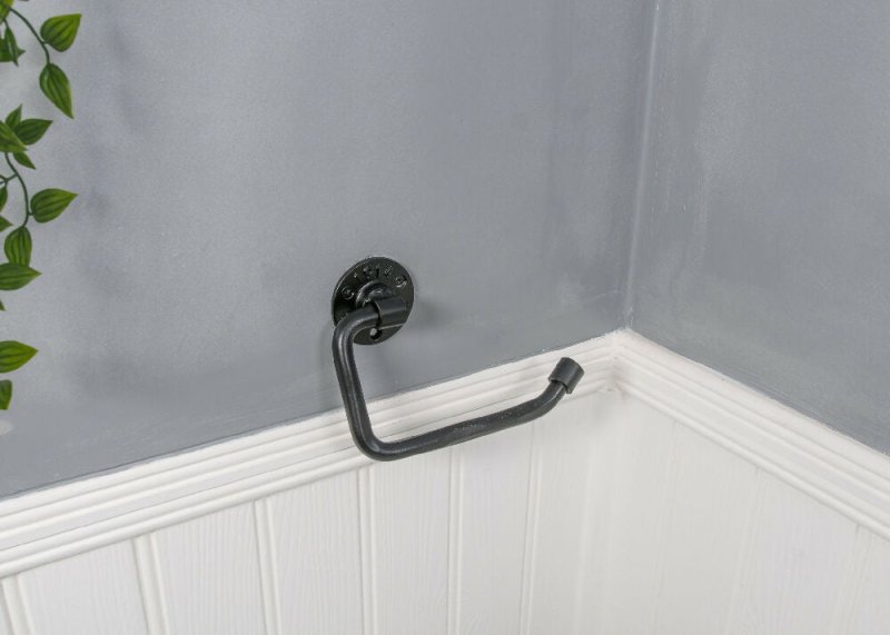 Black wrought iron toilet roll holder toilet paper holder - Churchill - toilet roll holder - British D'sire