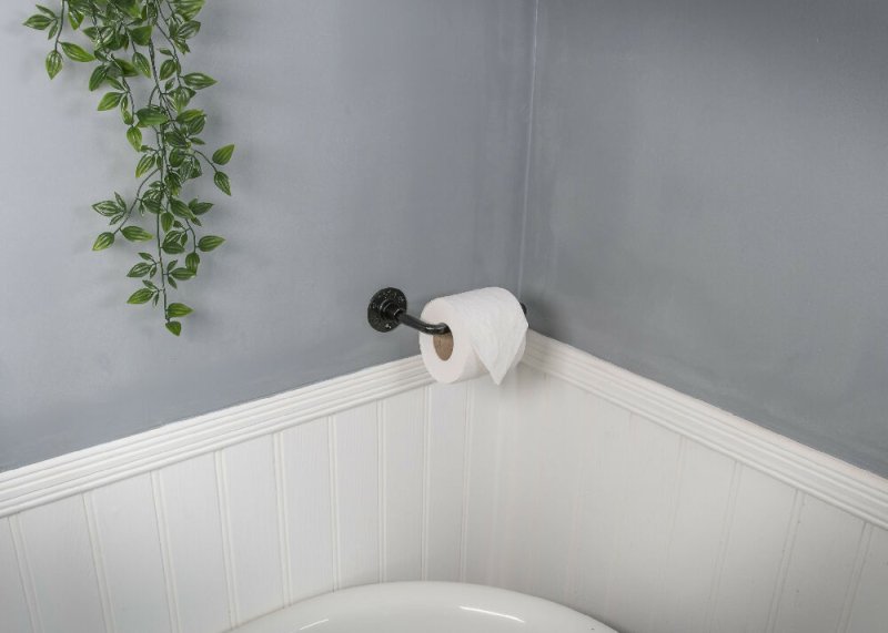 Black wrought iron toilet roll holder toilet paper holder - Churchill - toilet roll holder - British D'sire