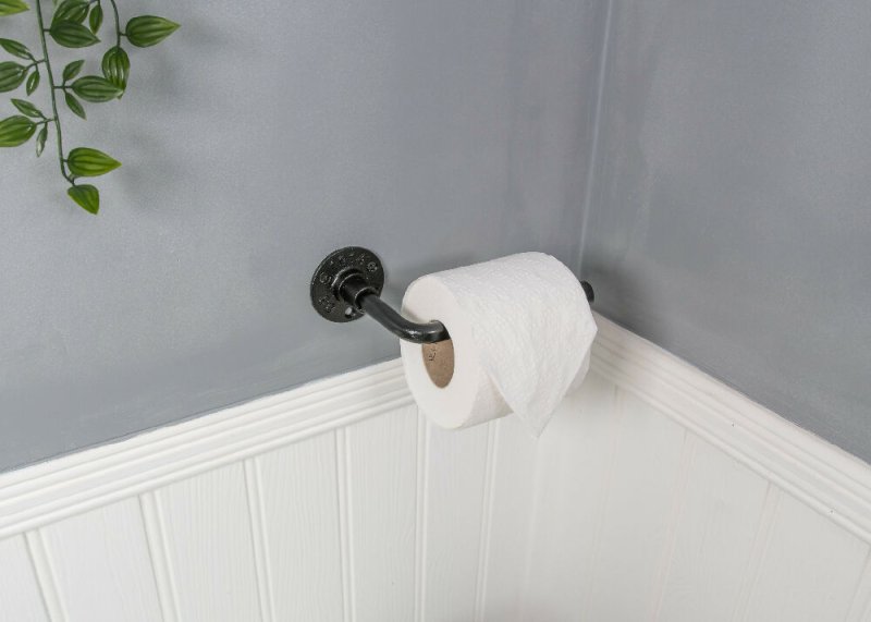 Black wrought iron toilet roll holder toilet paper holder - Churchill - toilet roll holder - British D'sire