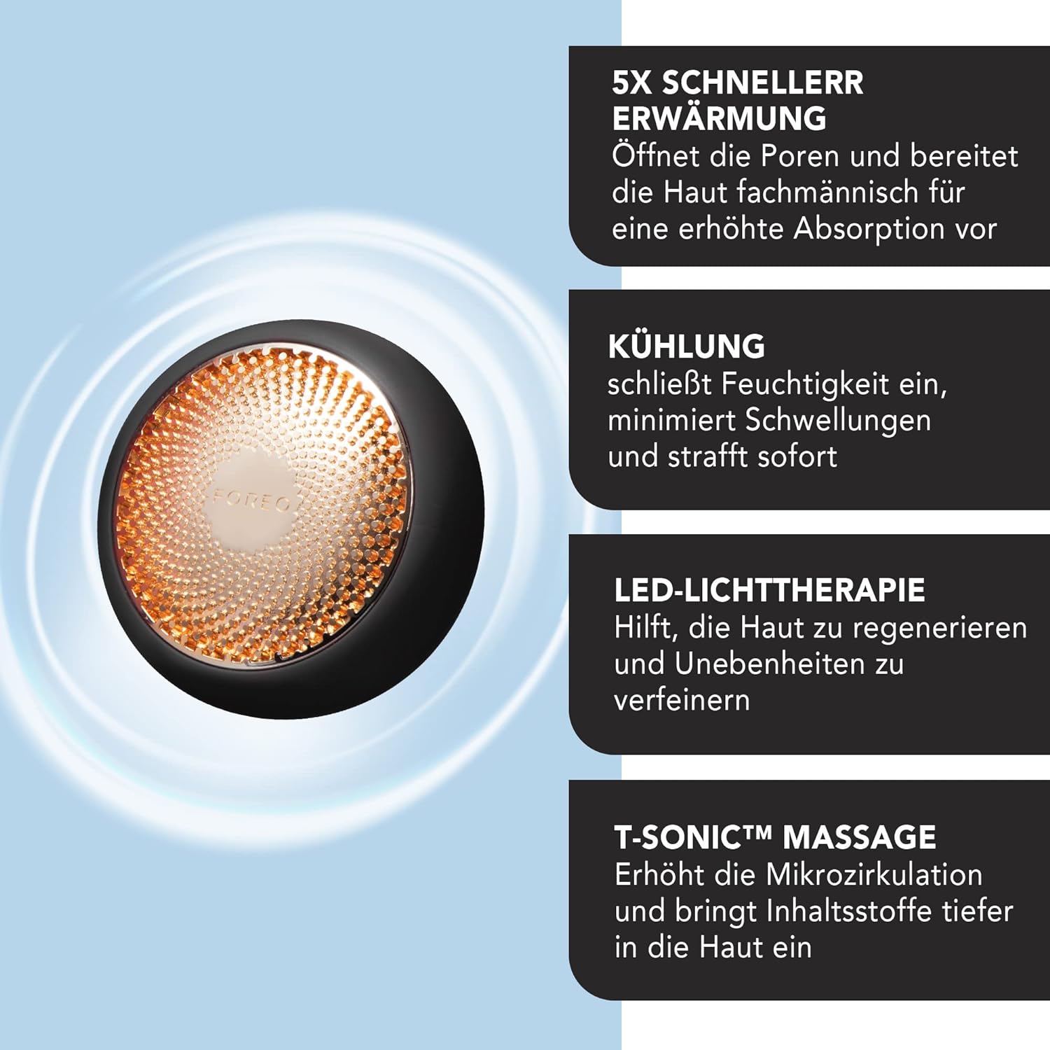 FOREO UFO 2 Full Facial LED Mask Treatment, Full LED Spectrum & Red Light Therapy, Face Masks Beauty Treatment, Warming, Cooling, Face Massager, Moisturiser, Increased Skin Care Absorption, Black Secondary image