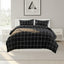 Box Dot Pattern Duvet Cover Set Soft Easy Care Contemporary Bedding - Double - Black
