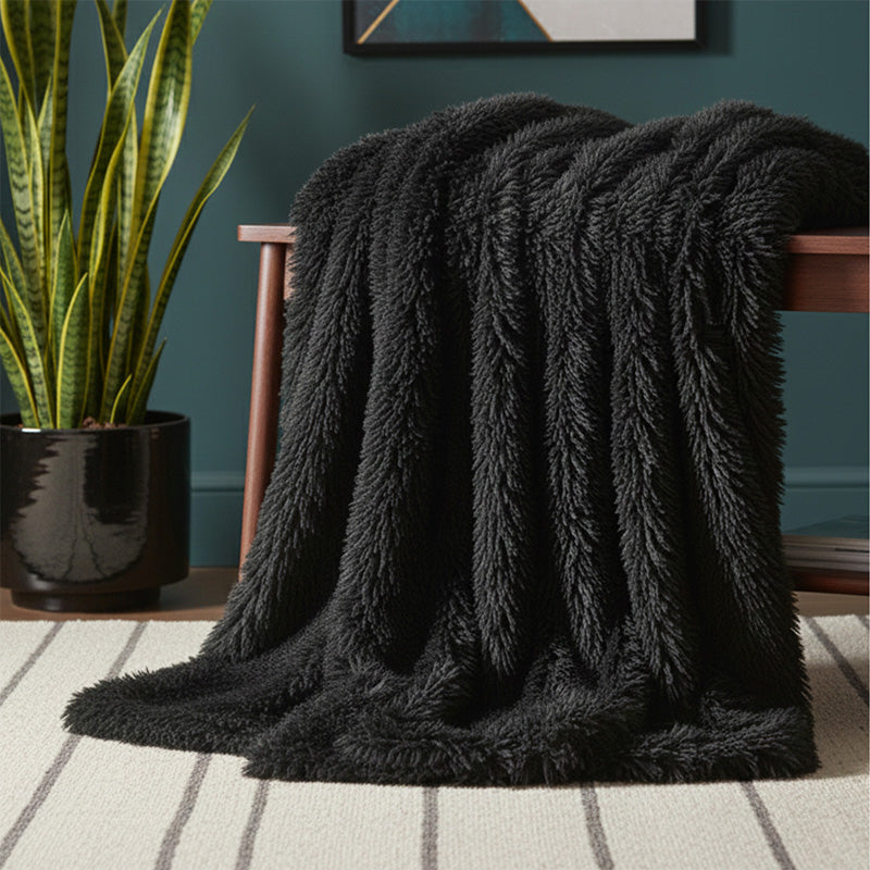 Cuddly Extra Fluffy Throw Ultra Soft Plush Blanket for Sofa Bed Home Decor - Teal