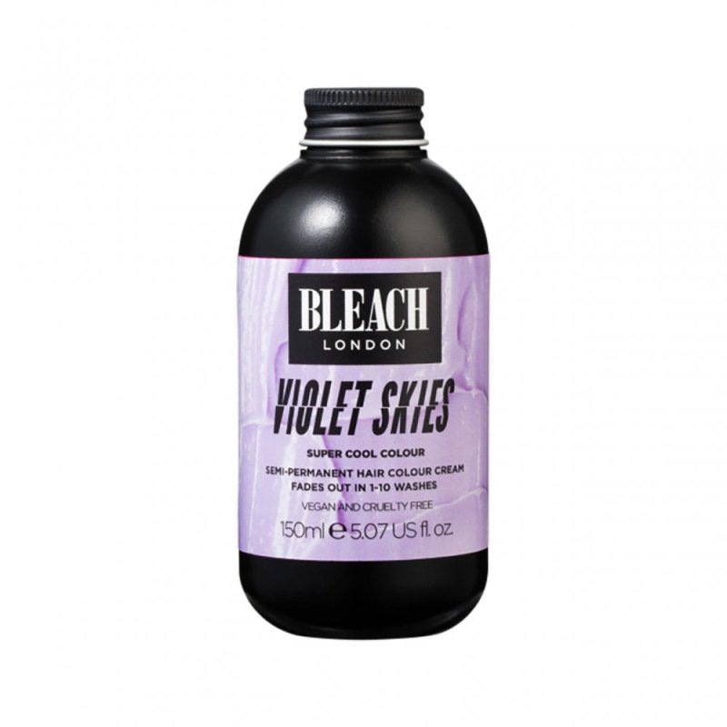 Bleach London Super Cool Semi - Permanent Hair Colour Cream 150 ml, Violet Skies - Hair Coloring Accessories - British D'sire