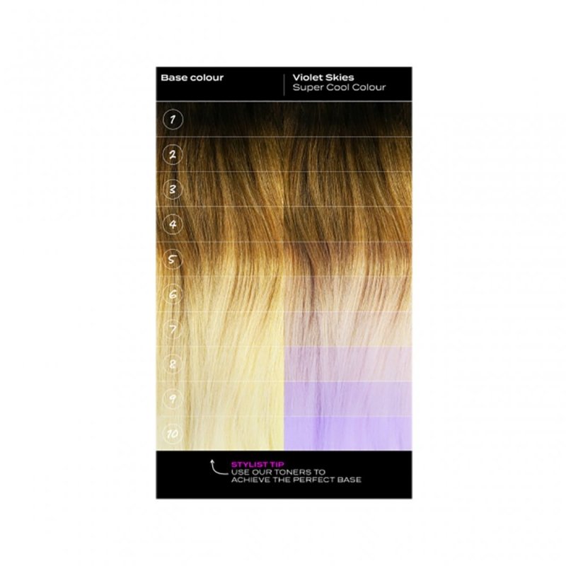 Bleach London Super Cool Semi - Permanent Hair Colour Cream 150 ml, Violet Skies - Hair Coloring Accessories - British D'sire