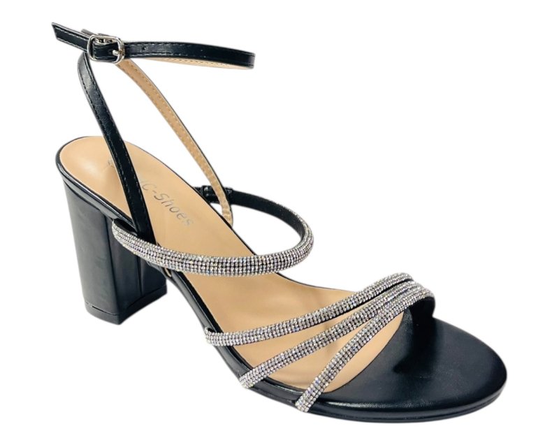 Block Heel Diamante Strappy Shoes Secondary image