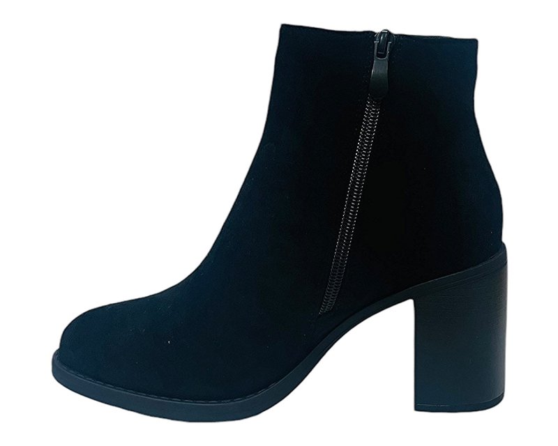 Block Heel Faux Suede Ankle Boots - Boots - British D'sire