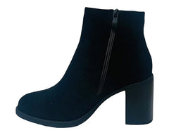 Block Heel Faux Suede Ankle Boots - Boots - British D'sire