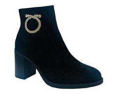 Block Heel Faux Suede Ankle Boots - Boots - British D'sire