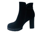 Block Heel Faux Suede Zip Ankle Boots - Boots - British D'sire