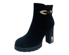 Block Heel Faux Suede Zip Ankle Boots - Boots - British D'sire