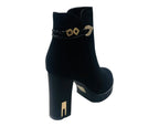 Block Heel Faux Suede Zip Ankle Boots - Boots - British D'sire