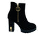 Block Heel Faux Suede Zip Ankle Boots - Boots - British D'sire