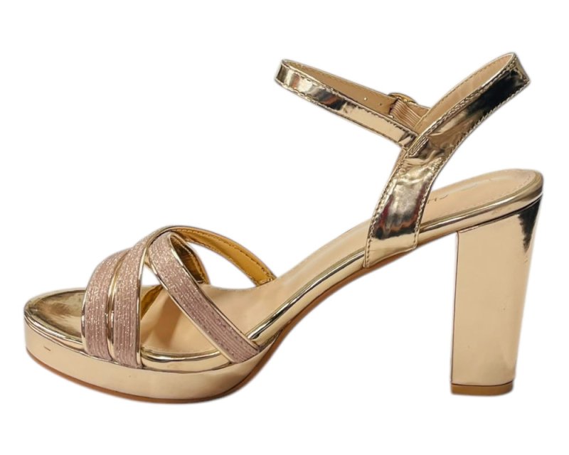 Block Heel Platform Glitter Ankle Strap Shoes - Heels - British D'sire