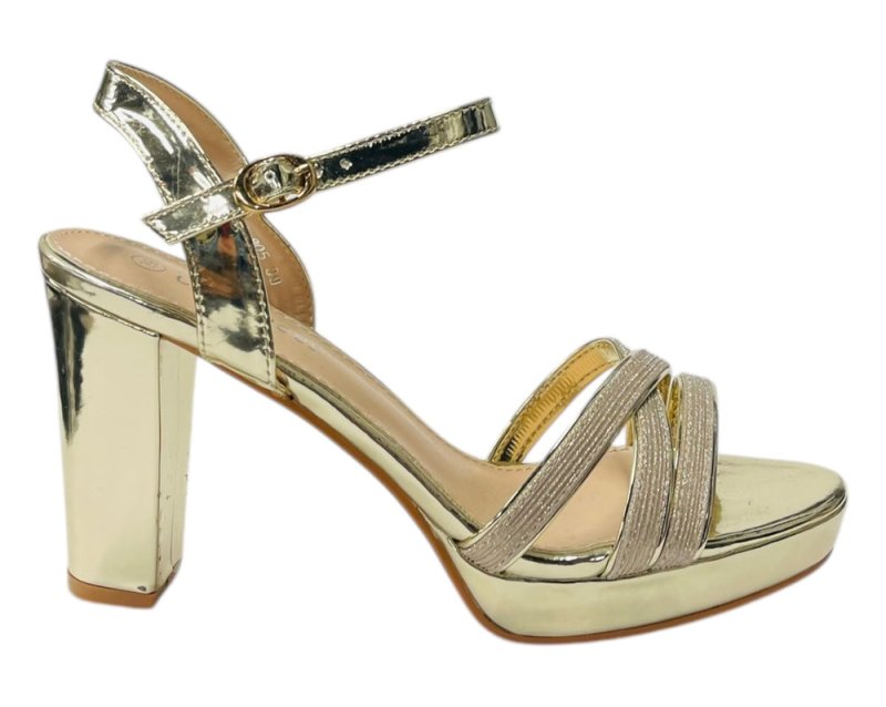 Block Heel Platform Glitter Ankle Strap Shoes - Heels - British D'sire