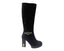 Block Heels Zip Diamante Knee High Boots - Boots - British D'sire
