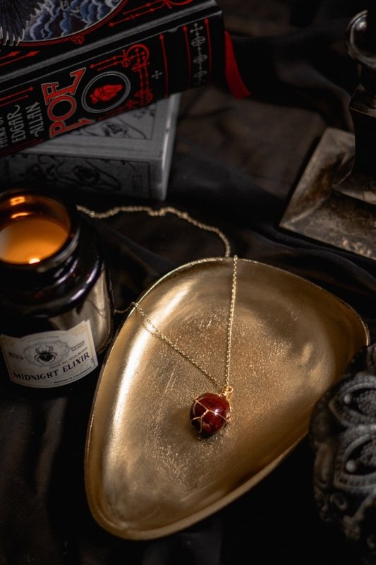 Blood Red Jasper Wrapped Necklace - Necklaces - British D'sire