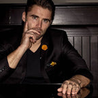 Blue and Yellow Silk Pocket Square - All Products - British D'sire