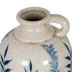 Blue Flora Amphora Jug Vase - Blue Ceramic Decorative Vase - Vases - British D'sire