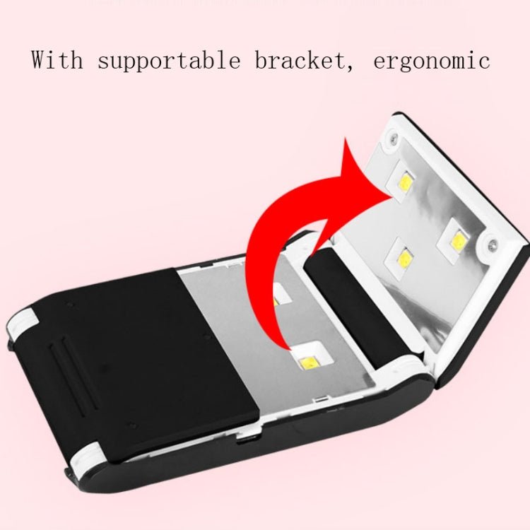 BLUEQUE 36W Manicure Lamp Rechargeable Portable Folding LED/UV Phototherapy Machine Nail Lamp, Specification:Battery Type(Black) - British D'sire