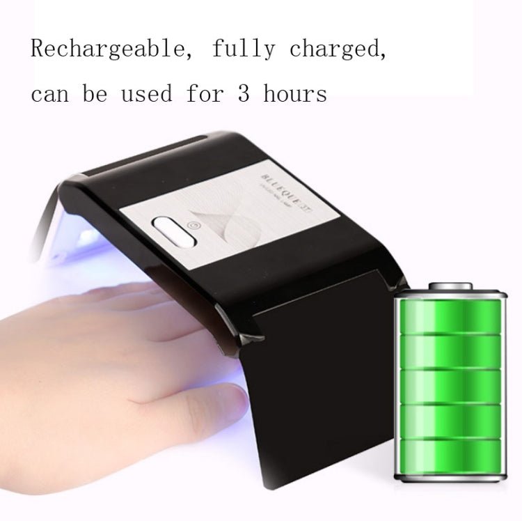 BLUEQUE 36W Manicure Lamp Rechargeable Portable Folding LED/UV Phototherapy Machine Nail Lamp, Specification:Battery Type(Pink) - British D'sire