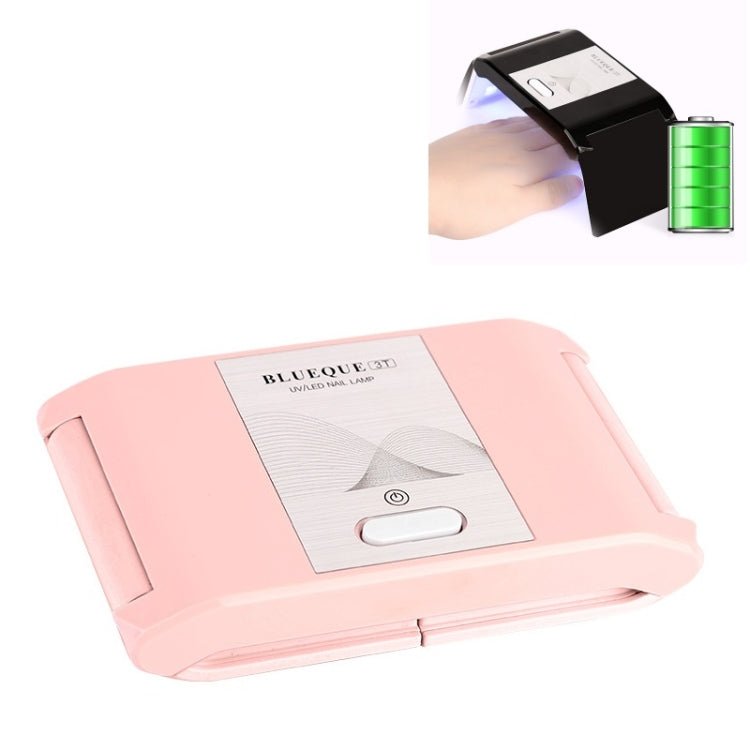 BLUEQUE 36W Manicure Lamp Rechargeable Portable Folding LED/UV Phototherapy Machine Nail Lamp, Specification:Battery Type(Pink) - British D'sire Main image