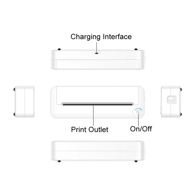 Bluetooth Connection Inkless A4 Printer Portable Mini Student Office Home Photo Printer, Model: X8 Secondary image