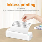 Bluetooth Connection Inkless A4 Printer Portable Mini Student Office Home Photo Printer, Model: X8 - British D'sire