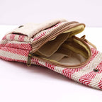 Body Cross Bag Cotton - Tan & Pink - Natural Cotton Cross-Body Bags - British D'sire