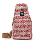 Body Cross Bag Cotton - Tan & Pink - Natural Cotton Cross-Body Bags - British D'sire
