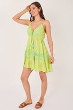 Bohemian Lace Detail Mini Dress - Dresses - British D'sire