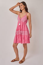 Bohemian Lace Detail Mini Dress - Dresses - British D'sire