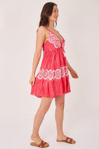 Bohemian Lace Detail Mini Dress - Dresses - British D'sire