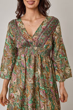 Bohemian Paisley Hi - Low Maxi Dress – 100% Art Silk - Dresses - British D'sire