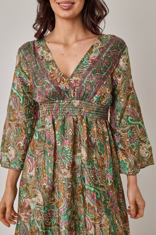 Bohemian Paisley Hi - Low Maxi Dress – 100% Art Silk - Dresses - British D'sire