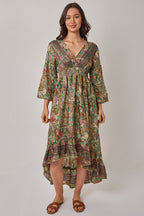 Bohemian Paisley Hi - Low Maxi Dress – 100% Art Silk - Dresses - British D'sire