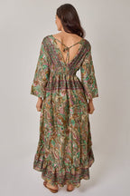 Bohemian Paisley Hi - Low Maxi Dress – 100% Art Silk - Dresses - British D'sire